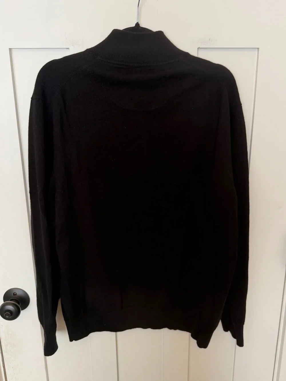 Club room Quarter Zip Men’s Merino Wool Blend Pull Over Sweater XXL Black